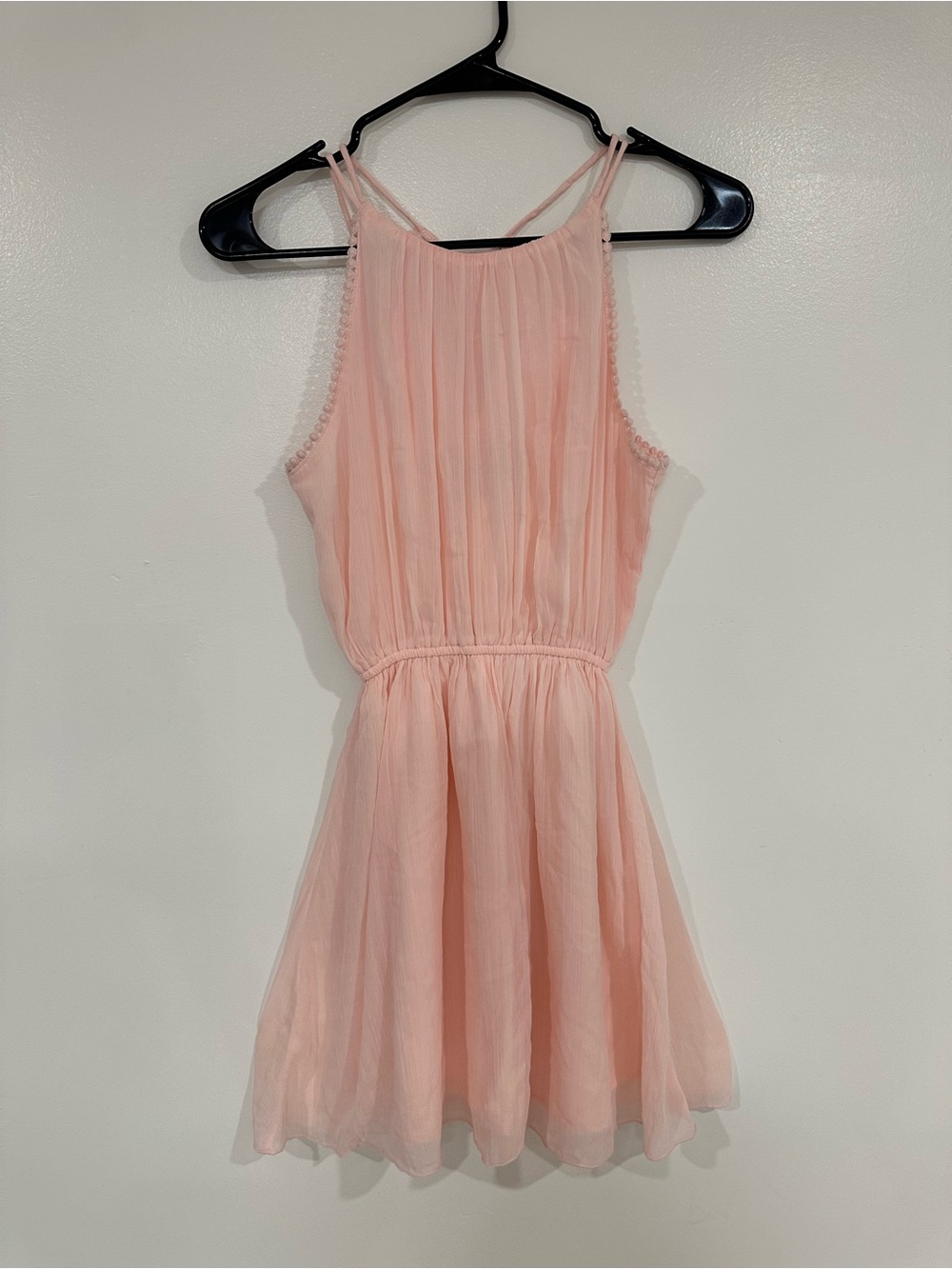 Abercrombie & Fitch Blush Pink Chiffon Halter Mini Dress